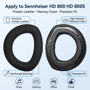 Coussinets d'oreille <span class=keywords><strong>HD</strong></span> 800 <span class=keywords><strong>800S</strong></span> de remplacement de qualité supérieure compatibles avec les écouteurs Sennheiser <span class=keywords><strong>HD</strong></span> 800 <span class=keywords><strong>HD</strong></span> <span class=keywords><strong>800S</strong></span> - Product Image 3
