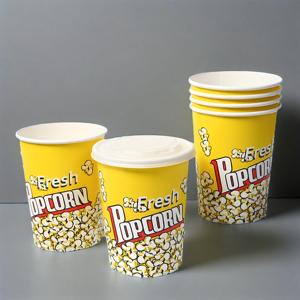 Cubos de palomitas de maíz de papel desechables personalizados al por mayor, cuencos de vasos de papel de marca de palomitas de maíz, cubo para palomitas de maíz - Product Image 2