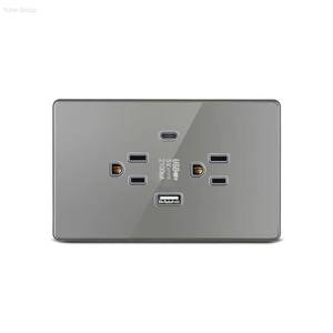 Prise murale américaine grande taille 220V avec USB Type C à charge rapide, interrupteur inclus - Product Image 1