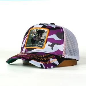 2024 neuer stil 5 panel modedesign schwarz rosa netz panter baseball bestickt trucker baseballmütze hut