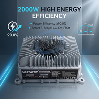 Chargeur de batterie de voiture industriel portable intelligent 48V pour véhicules électriques 2000W Professionnel LiFePO4 IP67 Étanche 94%