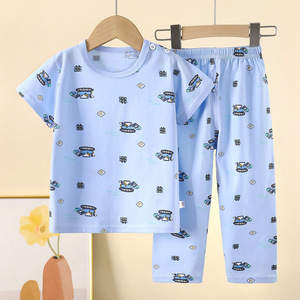 <span class=keywords><strong>Pigiama</strong></span> Estivo in Cotone a Maniche Corte per Bambini e Neonati, Traspirante e Anti-Sudore - Product Image 2