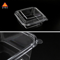 Emballage en plastique à emporter Blister Durable carré clair emballage de restauration rapide boîte à gâteau japonaise plateau en PET