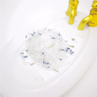 200g Pied Tremper Pur Vegan Minéral Marque Privée Spa Cadeau Sels De Bain avec Fleurs Sel dans Un Sac En Papier