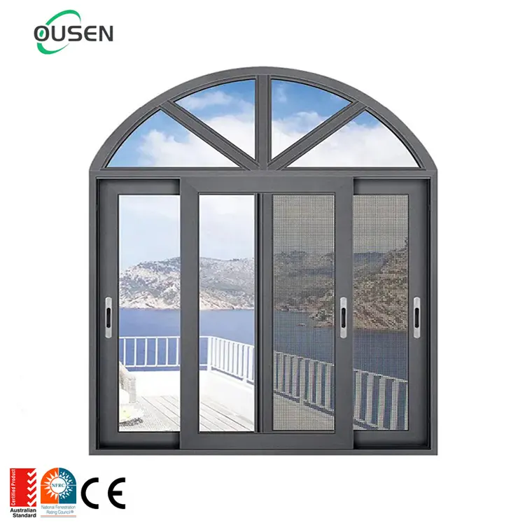 french church half round wooden aluminium arch window grills design for houses exterior