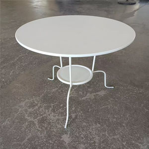 Table d'appoint moderne blanche à deux niveaux Table basse ronde en métal Style simple pour la maison Salon ou chambre Meubles KC-T0894 - Product Image 1