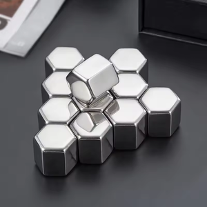 금속 재사용 라운드 사각형 스테인레스 스틸 골드 실버 바 액세서리 로얄 경례에 대 한 칵테일 아이스 큐브 위스키 돌 - Product Image 4