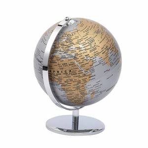 Globe anglais <span class=keywords><strong>HD</strong></span> 20cm avec support en métal plaqué or et argent Globe terrestre à base biseautée, décoration de bureau haut sens Globe du <span class=keywords><strong>monde</strong></span> vintage - Product Image 2
