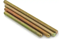 Pengikat seng berlapis penuh benang batang karbon baja putih/kuning/hitam 4.8/8.8 kelas HDG 1m 2m 3m panjang