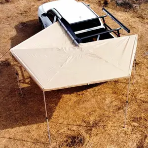 야외 캠핑 자동차 대피소 270 학위 Foxwing 천막 개폐식 자동차 지붕 사이드 천막