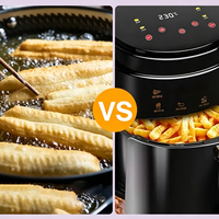 Friteuse à air tactile 8L avec 10 menus prédéfinis, 50-230 ℃   Température réglable, panier amovible, pour des repas sains sans huile