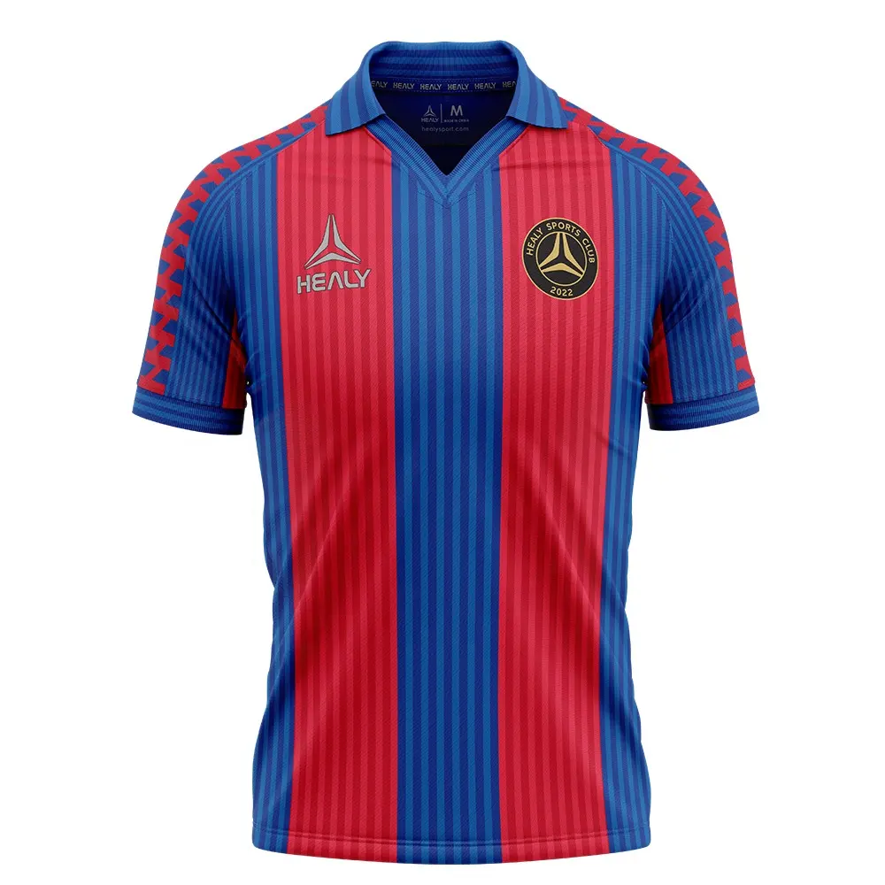 Custom Heren Sportkleding Retro Voetbal Jersey Voetbal Shirts Gestreept Polo Tshirt Vintage Classic Retro Voetbal Jersey