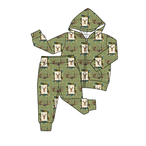 Ensemble 2 pièces personnalisé pour bébés garçons : pull et pantalon de jogging à motif camouflage de cerf et branches, vêtements pour frères - Product Image 5
