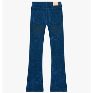 Fabricant de vêtements DiSai à Guangzhou INDIGO SUEDE Pantalon en <span class=keywords><strong>velours</strong></span> empilé <span class=keywords><strong>FLARE</strong></span> <span class=keywords><strong>JEAN</strong></span> évasé Pantalon de créateur pour homme - Product Image 3