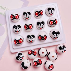 Perles rondes de 16 mm de haute qualité, motif Husky peint à la main, pour la fabrication de bracelets de téléphone et d'accessoires de porte-clés DIY - Product Image 5