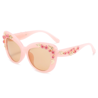 Nouvelles Lunettes de Soleil Vintage pour Femme 2026, Protection UV400, Style Œil de Chat Floral en PC, Idéales pour l'Extérieur - Vente en Gros