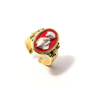 Vente en gros Hip Hop Cool Game <span class=keywords><strong>Dark</strong></span> <span class=keywords><strong>Souls</strong></span> Bague pour homme Mode européenne américaine Style rétro Noir Bleu Rouge Bague en pierre précieuse pour homme - Product Image 3