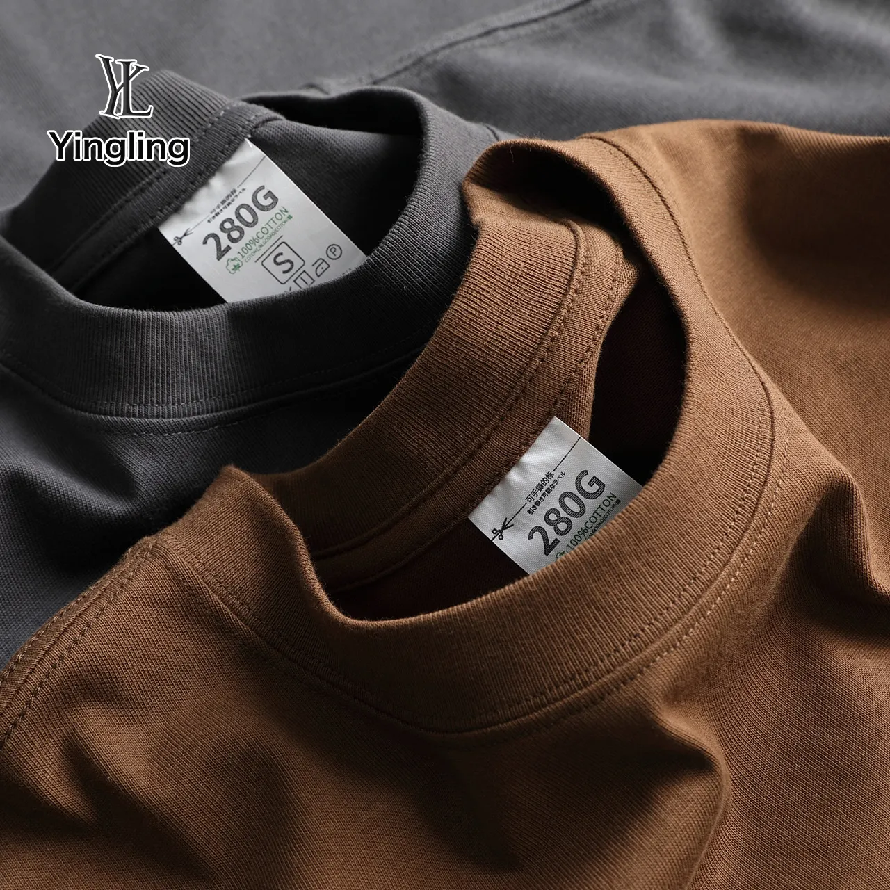 Yingling – t-shirt en coton de première classe pour hommes, impression personnalisée de Logo, t-shirt surdimensionné uni