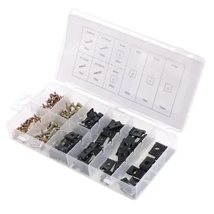 Hoge Kwaliteit 170Pcs Auto U Moer Clip 65 Mangaan Staal Schroef Assortiment Kit Universele Auto Metalen Clips Bevestigingsmiddelen