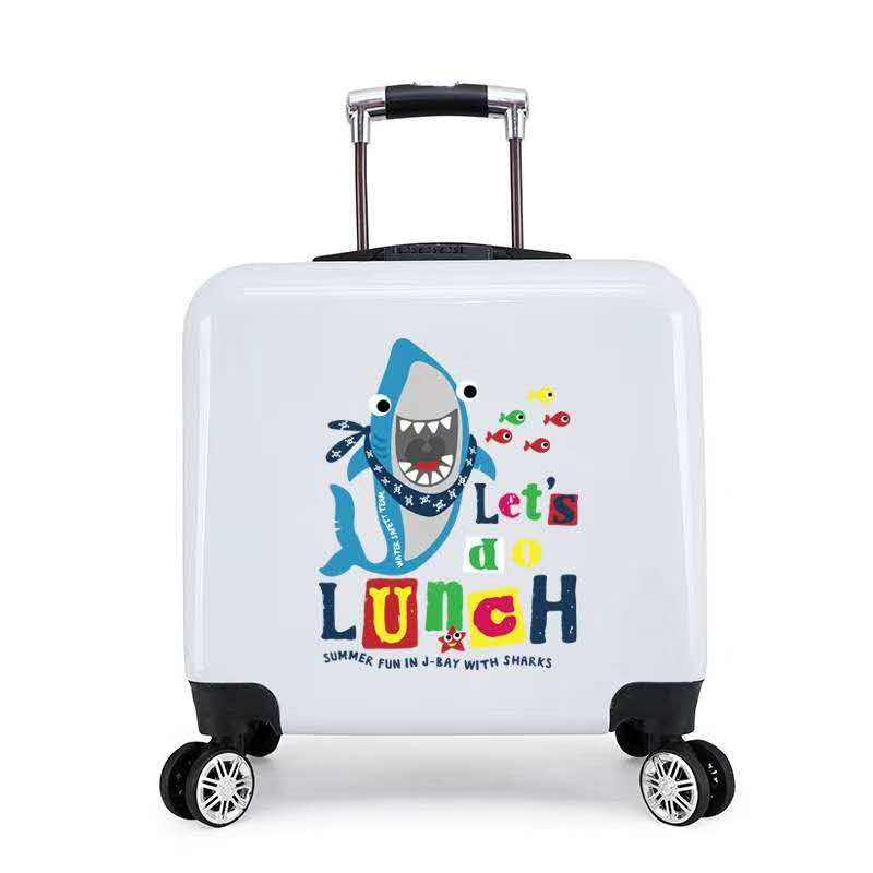 Kids Luggage Baby Shark Rolling Suitcase Baby Shark Kids Blue