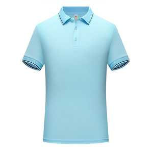 เสื้อโปโลผู้ชายสีน้ำเงิน โพลีเอสเตอร์ แขนสั้น สีพื้น สำหรับชุดทำงาน ยูนิฟอร์ม เสื้อโฆษณาแบบสั่งทำ - Product Image 4