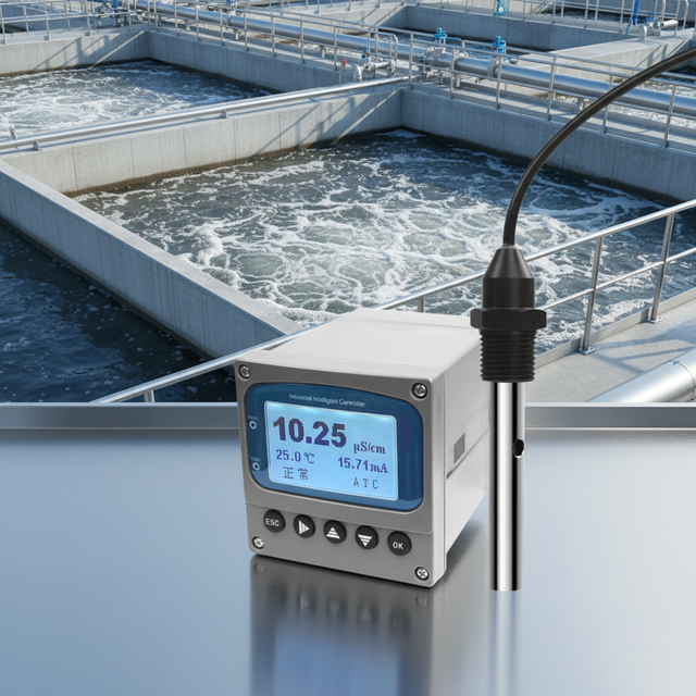 Industrial Online Conductivity Meter RS485 Modbus EC Sensor Water Quality Analyzer for Wastewater and Drinking Water Monitoring
