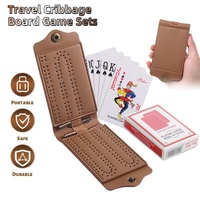 Jeu de société Cribbage ensemble personnalisé en cuir Pu Camping voyage Portable avec Design convivial tableau de bord divertissant