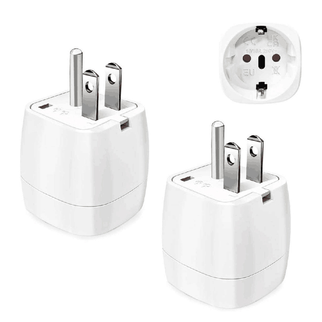 Europe to USA Travel Converter for EU Spain France Type C/E/F Plugs to US Power Adapter