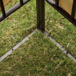 Rangka Gazebo Taman, Rangka Baja Gazebo Kain Poliester 3*3M Teras Halaman Belakang Atap Ganda Gazebo Kanopi Pengganti - Product Image 4