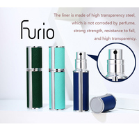 Pulvérisateur à pompe F902 en aluminium et cuir, atomiseur de parfum 5 ml, format voyage, cosmétique avec gravure pour huile essentielle
