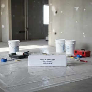 China and Thailand Factory Painter's <strong>Plastic</strong> Film <strong>Clear</strong> DIY Poly High Density Painter's <strong>Plastic</strong> <strong>Sheeting</strong> 12 X 400 FT Cling Cover - Product Image 1