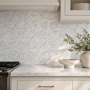 Mosaïque de marbre gris Carrara, mosaïque de marbre Bianco Carrara, mosaïque de marbre Carrara poli, crédence de cuisine en marbre Carrara - Product Image 4