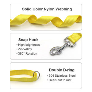 Yellow Solid Color Nylon <b>Dog</b> <b>Leash</b> Durable Simple Style For <b>Dogs</b> - Product Image 4