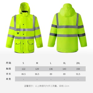 Likai High Visibility Safety Jacket Reflective Cotton Coat Winter Construction Work Wear Waterproof Warm Protective Clothing - Product Image 3