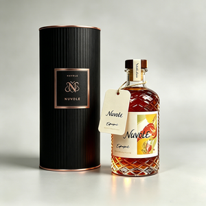 Bouteille <span class=keywords><strong>de</strong></span> <span class=keywords><strong>Cognac</strong></span> Cylindrique Ronde en Verre Épais <span class=keywords><strong>de</strong></span> Haute Qualité 500 ml, Transparente, Gaufrée, avec Logo Personnalisé Gravé - Product Image 2