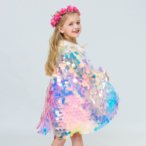 Capas <span class=keywords><strong>de</strong></span> Sirena con Lentejuelas para Niños, con Sombrero, para Disfraz <span class=keywords><strong>de</strong></span> Halloween, Gran Venta - Product Image 3