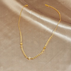 Fashion Pendant Necklace Gold Plated Flower Shape Pave Setting Daily Wear Gift Jewelry N3967 - Product Image 3