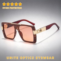 Fabricant chinois de lunettes de soleil OEM, dernières tendances de la mode, lunettes de soleil de luxe surdimensionnées à monture carrée plate pour hommes et femmes