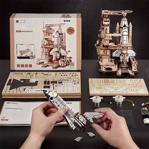 Robotime Rokr artigianato in legno meccanico LKA02 <span class=keywords><strong>Space</strong></span> Shuttle fai da te giocattoli in miniatura 3D Puzzle in legno - Product Image 5