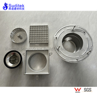 OEM ODM Suditek GM300TFS Siphon de sol professionnel en acier inoxydable de haute qualité pour cuisine, anti-odeur, poli, avec grille filtrante 300x300mm, 4 canaux