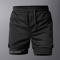 Pantalones Cortos Deportivos de Secado Rápido y Transpirables para Hombre, Pantalones Cortos de Playa Casuales de Talla Grande, Pantalones Cortos Deportivos Elásticos de Cinco Capas