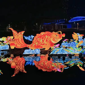 Venta caliente vacaciones Navidad hecho a mano decoración interior al aire libre para parques emporio restaurantes venta al por mayor luz de peces coloridos - Product Image 6