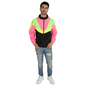Wholesale Polyester Sportswear <b>Jacket</b> Custom Logo Breathable Outdoor Casual XS Size Stand Collar Hooded Vintage Windbreaker - Product Image 1