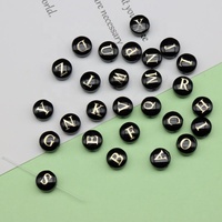 8mm lettres majuscules perles rondes trou droit coquillages d'eau douce saphir noir jaspe perles en vrac fabrication de bijoux