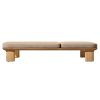 Chaise longue réglable en teck Dune pour l'extérieur, canapé réglable pour salon