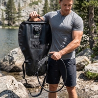 Sac à eau pliable en PVC écologique de 20 L, kit de douche portable pour la survie en plein air