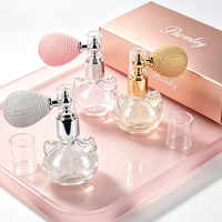 Nouveau design – Flacon de parfum vide en verre de 10 ml en forme de chat, mignon, avec pulvérisateur à air et poudre scintillante