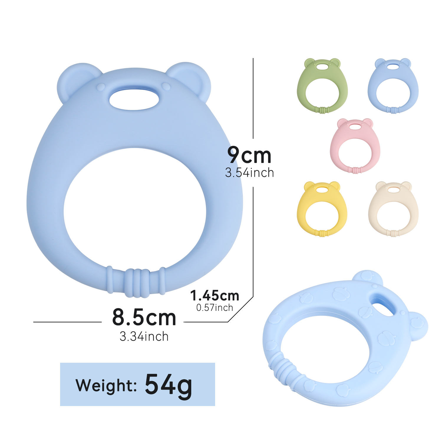 Juguete para la dentición con diseño de hámster de dibujos animados.