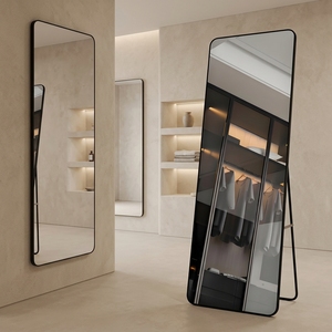 <span class=keywords><strong>Miroir</strong></span> décoratif sur pied en verre ultra clair avec cadre en alliage d'aluminium rectangulaire/en forme d'arche pour mur - Product Image 2