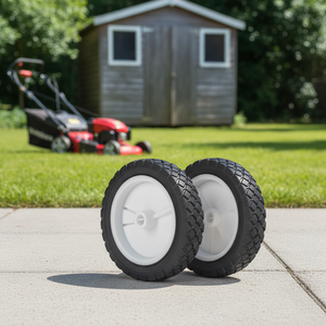 Roues en caoutchouc massif résistantes à l'usure pour tricycle, <span class=keywords><strong>tondeuse</strong></span> à gazon à pousser, chariot de jardin - Product Image 1